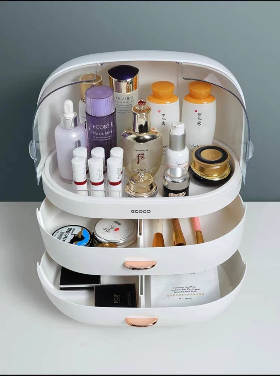 منظم مكياج واكسسوارات من إيكوكو - أبيض